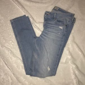High Waisted Light Wash Distressed Denim Jeans
